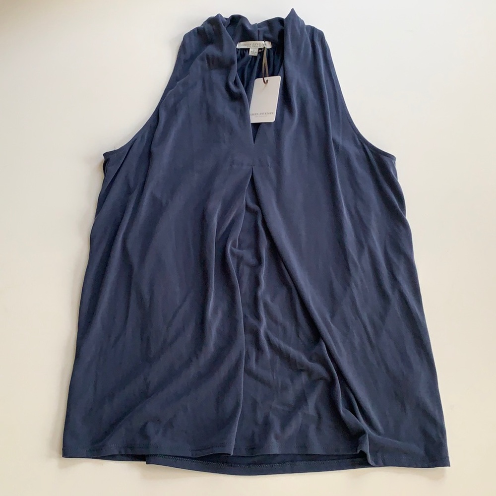 🍂 Blue High Neck Tank